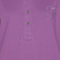 Pre Owned Elena Miro Purple Jersey Polo T-Shirt XL