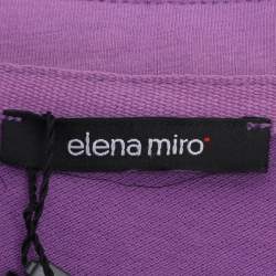 Pre Owned Elena Miro Purple Jersey Polo T-Shirt XL