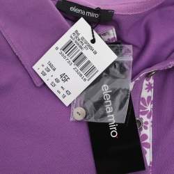 Pre Owned Elena Miro Purple Jersey Polo T-Shirt XL