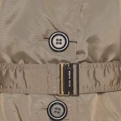 Pre Owned Elena Miro Sport by Elena Miro Beige Nylon Puffer Jacket XL