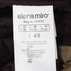 Pre Owned Elena Miro Sport by Elena Miro Beige Nylon Puffer Jacket XL