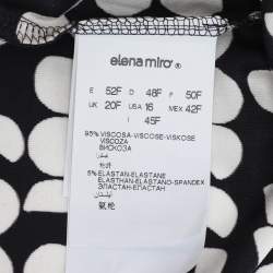 Pre Owned Elena Miro Black/White Printed Jersey Tops L