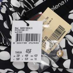 Pre Owned Elena Miro Black/White Printed Jersey Tops L