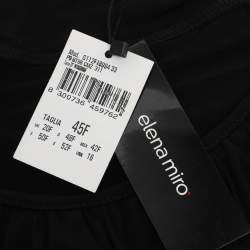 Pre Owned Elena Miro Black Jersey Ruched Neck Blouse L