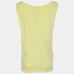 Pre Owned Elena Miro Yellow Jersey Sleeveless Top XL