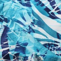 Pre Owned Elena Miro Blue Printed Jersey Sleeveless Midi Dress XL