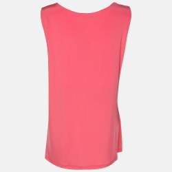 Pre Owned Elena Miro Pink Jersey Sleeveless Tops L