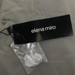 مملوكة مسبقًا جاكيت منفوخ نايلون رمادي رياضي إيلينا ميرو كبير جداً