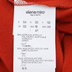 Pre Owned Elena Miro Orange Rhinestone Neck Top XXL