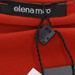 Pre Owned Elena Miro Orange Rhinestone Neck Top XXL