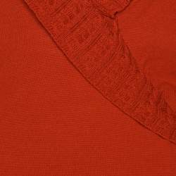 Pre Owned كنزة إلينا ميرّو برتقالية بتصميم معقود عند الرقبة تريكو مقاس كبير جدًا (إكسترا لارج)