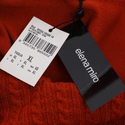 Pre Owned كنزة إلينا ميرّو برتقالية بتصميم معقود عند الرقبة تريكو مقاس كبير جدًا (إكسترا لارج)