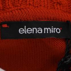 Pre Owned كنزة إلينا ميرّو برتقالية بتصميم معقود عند الرقبة تريكو مقاس كبير جدًا (إكسترا لارج)