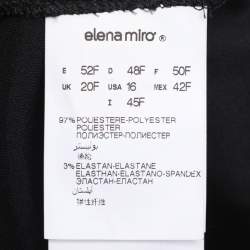 مملوكة مسبقًا قميص ساتان مرن أسود بأكمام طويلة إيلينا ميرو مقاس كبير (لارج)