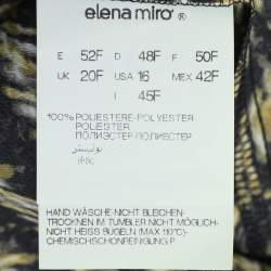 Pre Owned Elena Miro Multicolor Tweed Print Crepe Pintuck Neck Tie Shirt L