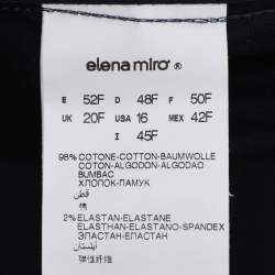 Pre Owned Elena Miro Navy Blue Stretch Cotton Single Breasted Short Coat L