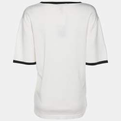 Pre Owned Elena Miro White/Black Knit T-Shirt XXL