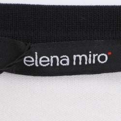 Pre Owned Elena Miro White/Black Knit T-Shirt XXL