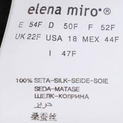 Pre Owned Elena Miro Black Chiffon Embellished Long Sleeve Shirt Set XL