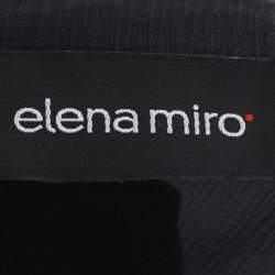 Pre Owned Elena Miro Black Chiffon Embellished Long Sleeve Shirt Set XL