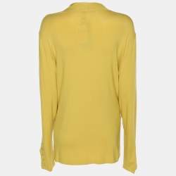 Pre Owned Elena Miro Yellow Jersey V Neck Tops 