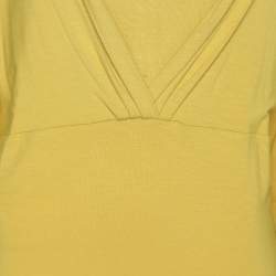 Pre Owned Elena Miro Yellow Jersey V Neck Tops 
