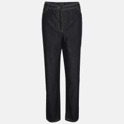 Pre Owned Elena Miro Indigo Blue Stretch Denim Wide Leg Jeans XL