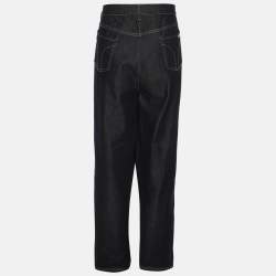 Pre Owned بنطلون جينز إلينا ميرو دينم أزرق نيلي مرن واسع الساق مقاس كبير جدًا - إكس لارج