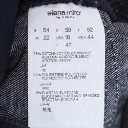 Pre Owned بنطلون جينز إلينا ميرو دينم أزرق نيلي مرن واسع الساق مقاس كبير جدًا - إكس لارج