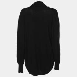 Pre Owned كارديغان إلينا ميرّو أسود مزين جيرسي مقاس كبير (لارج)