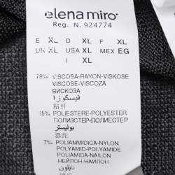 Pre Owned Elena Miro Grey Shimmered Lurex Knit Shrug Top XL