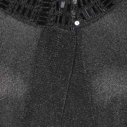 Pre Owned Elena Miro Grey Shimmered Lurex Knit Shrug Top XL
