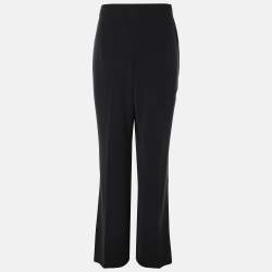 Pre Owned Elena Miro Navy Blue Fabric Crystal Embellished Wide Leg Pants XXL