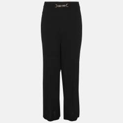 Pre Owned Elena Miro Black Jersey Embellished Pants XXL