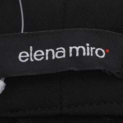 Pre Owned Elena Miro Black Jersey Embellished Pants XXL