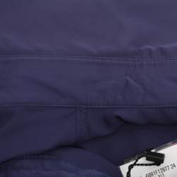 Pre Owned Elena Miro Blue Satin Ruffled Details Top XL