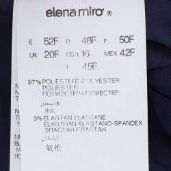 Pre Owned Elena Miro Blue Satin Ruffled Details Top XL