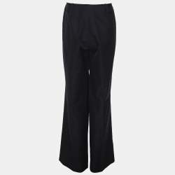 Pre Owned Elena Miro Navy Blue Cotton Straight Pants XXL