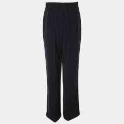 Pre Owned Elena Miro Navy Blue Crepe Straight Trousers XXL