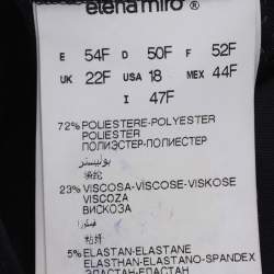 مملوكة مسبقًا Elena Miro Navy Blue Satin Pocket Embellished Trousers XL