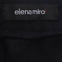 مملوكة مسبقًا Elena Miro Navy Blue Satin Pocket Embellished Trousers XL