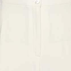 Pre Owned Elena Miro Cream Satin Straight Leg Trousers XL