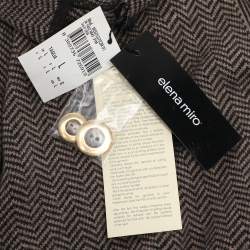 Pre Owned كاردَيغان إيلينا ميرّو تريكو بني مضلع بحزام مقاس كبير (لارج)