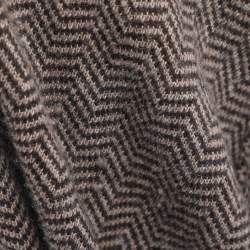 Pre Owned كاردَيغان إيلينا ميرّو تريكو بني مضلع بحزام مقاس كبير (لارج)