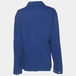 Pre Owned قميص جينز أزرق جاكيت إيلينا ميرو كبير جداً