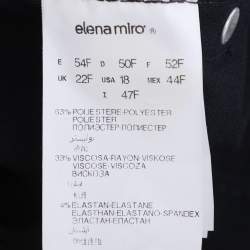 Pre Owned بنطال جيرسي إيليانا ميرا أزرق بحري مزين بالكريستال مقاس ضخم جدًا - إكس إكس لارج