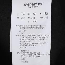 Pre Owned Elena Miro Black Wool Blend Trousers XXL