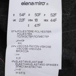 مملوكة مسبقًا Elena Miro Dark Grey Striped Fabric Trousers XXL