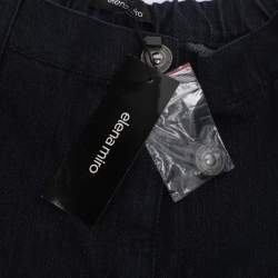 Pre Owned Elena Miro Blue Denim Embellished Pocket Jeans XXXL