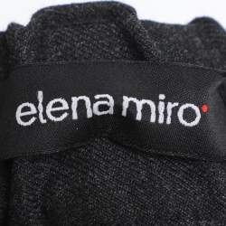 Pre Owned بنطلون إلينا ميرو رمادي داكن مزيج صوف مقاس ضخم جدًا (إكس إكس لارج)